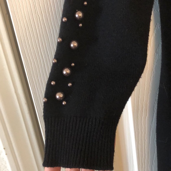 Ann Taylor Black Pearl Embellished Sweater Dress - Picture 4 of 15